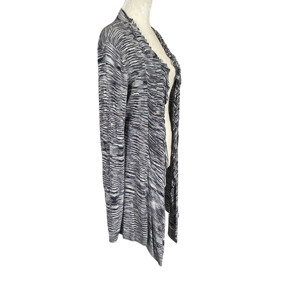 Alfani black & white space dyed long sleeve open front cardigan women’s large - Picture 3 of 9